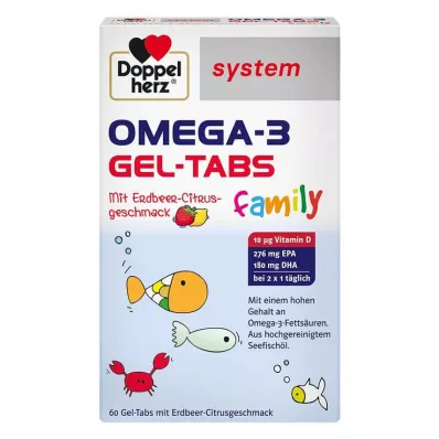 Doppelherz Omega-3 Gel-Tabs obitelj Jagoda Citrus sustav, 60 kom