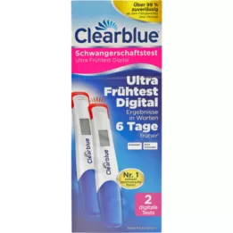 CLEARBLUE Pregnancy Ultra rani test digitalni, 2 kom