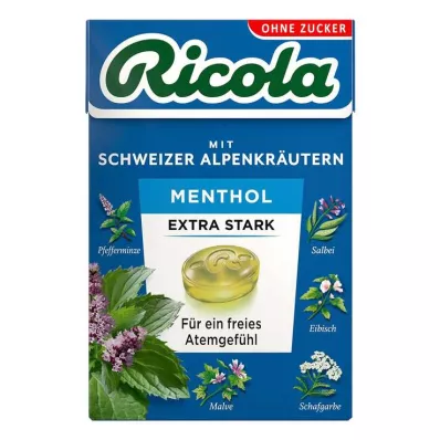 Ricola bez šećera kutija mentol ekstra jaki slatkiši, 50 g