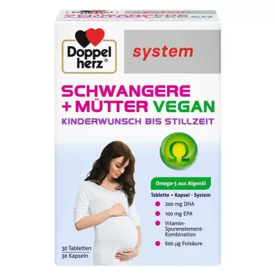 Doppelherz kombinirano pakiranje za trudnice + mame veganski sustav, 60 kom Doppelherz kombinirano pakiranje za trudnice + mame veganski sustav, 60 kom