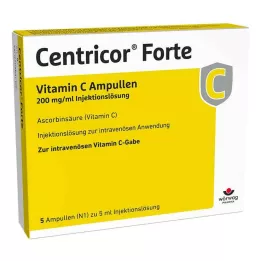 CENTRICOR Forte Vitamin C Amp. 200 mg/ml otopina za injekcije, 5X5 ml