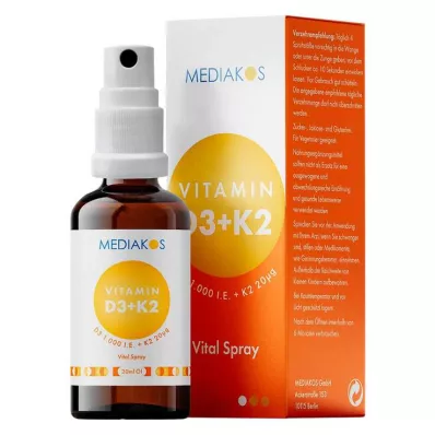 VITAMIN D3+K2 1000, tj. 20 µg Mediakos Vital Spray, 20 ml