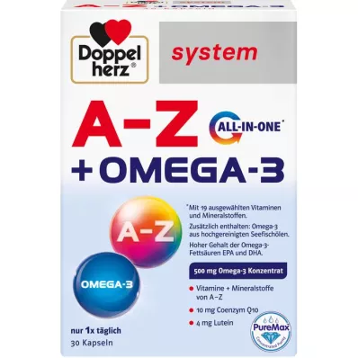 DOPPELHERZ A-Z+Omega-3 sistem sve-u-jednom kapsule, 30 kom