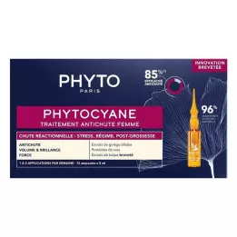 PHYTOCYANE Tretman za reakcionarno opadanje kose za žene, 12X5 ml