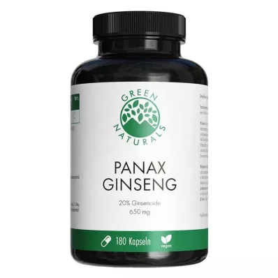 GREEN NATURALS Panax ginseng hochdos.vegan kapsule, 180 STS