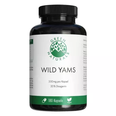 Green Naturals Wild Yam veganske kapsule visoke doze, 180 komada