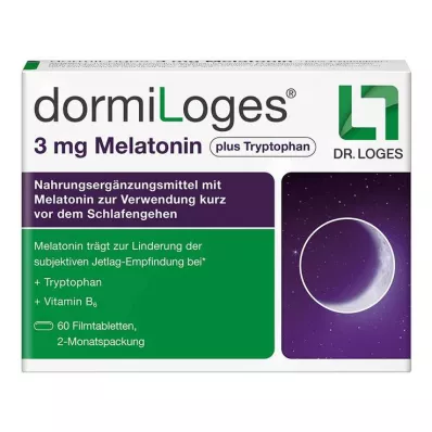 Dormiloges 3 mg melatonin plus triptofan filmom obložene tablete, 60 kom